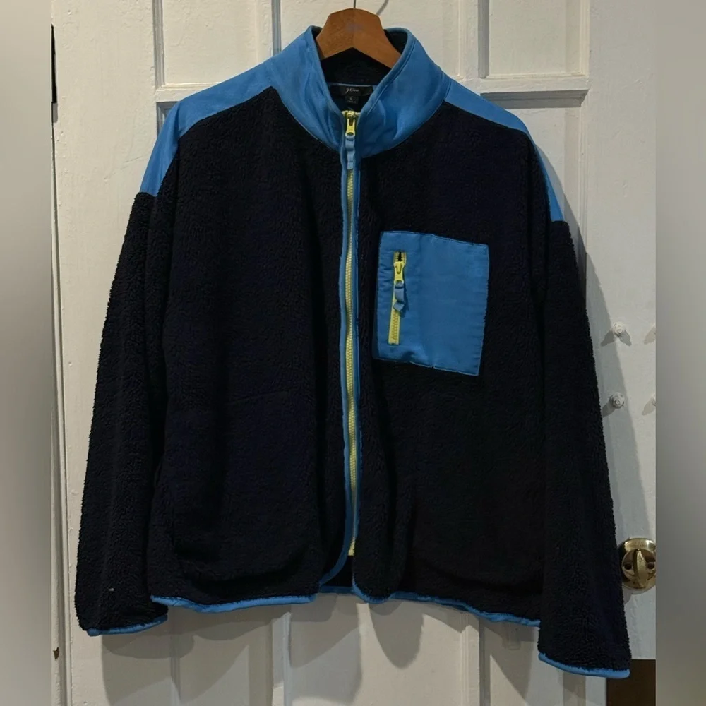 J. Crew Blue and Black Puffer Jacket
